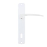 Maner usa interior, cu sild, Urbis 670, pentru cheie, metal, alb, 90 mm