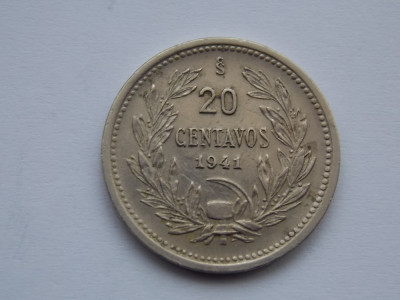 20 CENTAVOS 1941 CHILE ( small 20 - with O. Roty) foto