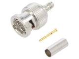 Mufă BNC Tată Drept 75&Omega; Crimpat Aurit pentru Cablu PTFE