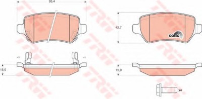 Set placute frana,frana disc OPEL CORSA C (F08, F68) (2000 - 2009) TRW GDB1515 foto
