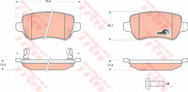 Set placute frana,frana disc OPEL CORSA C (F08, F68) (2000 - 2009) TRW GDB1515