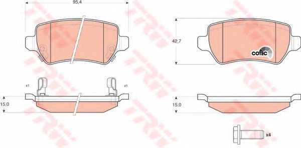 Set placute frana,frana disc OPEL ZAFIRA B (A05) (2005 - 2016) TRW GDB1515