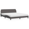 VidaXL Pat cu saltea, Dover, gri, 180x200 cm, piele ecologică 3208460