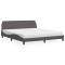 vidaXL Pat cu saltea, Dover, gri, 180x200 cm, piele ecologică 3208460