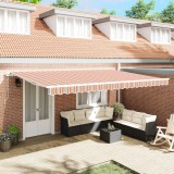 vidaXL marchiza retractabilă manuală cu dungi multicolore 500x300 cm