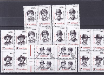 Actori de comedie,1999, serie in bloc de 4, neuzata MNH, L.P. 1493. foto