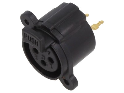 Conector XLR mamă 3 pini aurit foto