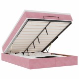 Cumpara ieftin Cadru de pat otoman cu saltea roz 140x200cm catifea