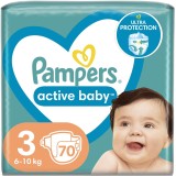 Scutece Pampers Active Baby Jumbo Pack, Marimea 3, 6 -10 kg, 70 buc