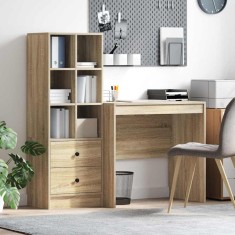 vidaXL Birou cu spațiu de depozitare cu sertar 2 pcs Stejar Sonoma 3337363