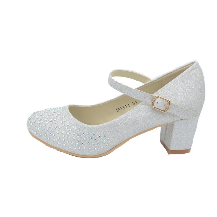 Pantofi cu toc fetite MRS M1311-AR, Argintiu Pantofi cu toc fetite MRS M1311-AR, Argintiu