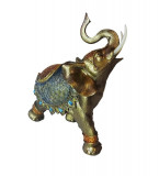 Cumpara ieftin Statueta Decorativa, Elefant cu trompa in sus, Auriu, 20 cm, GA24505-3