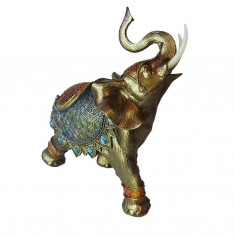 Statueta Decorativa, Elefant cu trompa in sus, Auriu, 20 cm, GA24505-3