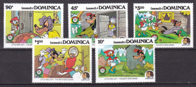 Dominica 1985 Disney Grimm MI 939-943 MNH foto