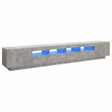 Cumpara ieftin Comoda TV cu lumini LED, gri beton, 260x35x40 cm