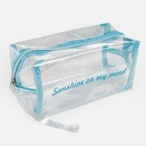 Portfard Transparent cu Glitter, 20x10x10cm, Turcoaz, CMCLASS