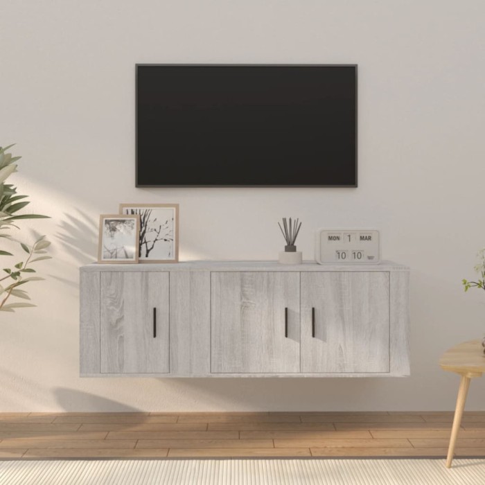 vidaXL Set dulapuri TV, 2 piese, gri sonoma, lemn prelucrat 3188412