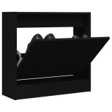 vidaXL Pantofar, negru, 60x21x57 cm, lemn compozit