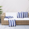 Perne decorative, 4 buc., dungi albastru&amp;alb, 60x60 cm, textil
