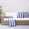 Perne decorative, 4 buc., dungi albastru&amp;alb, 60x60 cm, textil