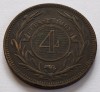 Moneda Uruguay 4 Centesimos 1869, Numismatica