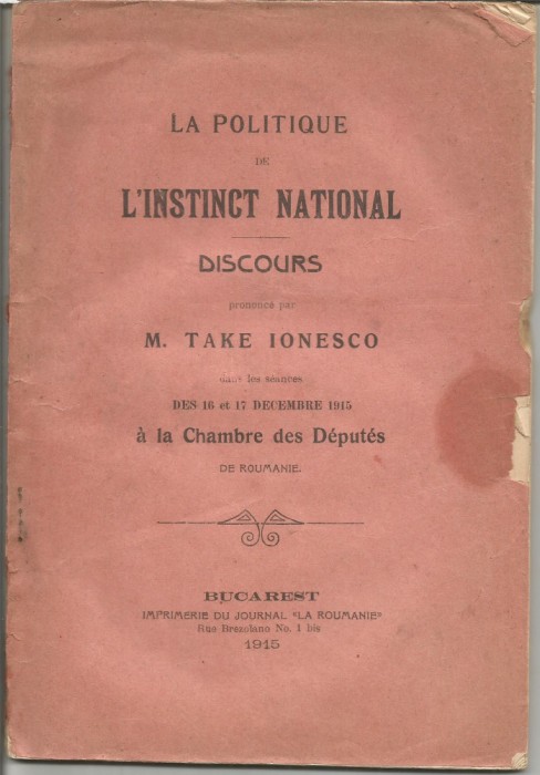 (8A)- TAKE iONESCU-Discurs 1915