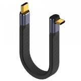 Cablu Date si Incarcare USB-C - USB-C OEM Angled 8K Video Version 2, 240W, 0.15m, Negru, Universal