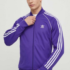 adidas Originals bluză bărbați, culoarea violet, cu imprimeu IR9885