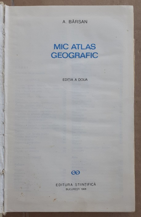 (C530) A. BARSAN - MIC ATLAS GEOGRAFIC