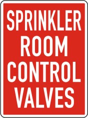 Sprinkler Room Control Valves Sign foto