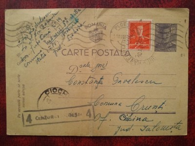 1944-C.P.circ.-CENZURAT-Ploiesti 4-stamp.M.Ungureni-Ciochina foto