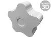 Buton Reglare &Oslash;50mm Filet M12 Capac Roșu