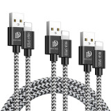 Set 3xCablu Date si Incarcare USB la Lightning DUX DUCIS K-ONE Series, 0.25 m, 1 m, 2 m, 2A, Negru