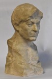 George Enescu - compozitor si violonist / bust vechi din ipsos realizat de un sculptor roman - semnat indescifrabil