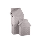 Cumpara ieftin Set 5 cutii depozitare cu capac, gri 28x18x25.5 cm, 30x20x26.5 cm, 32x22x27.5 cm, 34x24x28.5 cm, 36x26.5x30 cm