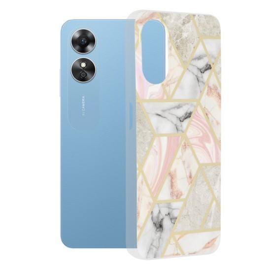 Husa pentru Oppo A17 - Techsuit Marble Series - Pink Hex