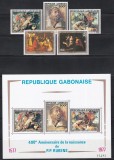 Gabon 1977 - 400 de ani de la nașterea lui Peter Paul Rubens, Serie + PA + Colita, SET COMPLET, MNH