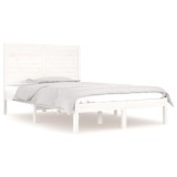 Cumpara ieftin Cadru de pat mic dublu, alb, 120x190 cm, lemn masiv