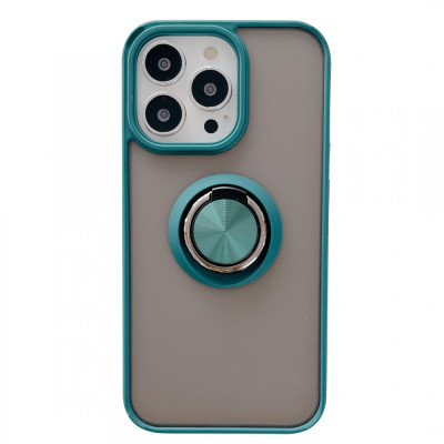 Husa de protectie Flippy compatibila cu Apple iPhone 13 Mini,Defender cu prindere inel,Verde foto
