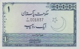 PAKISTAN █ bancnota █ 1 Rupee █ 1975-81 █ P-24A █ semnatura 1 █ UNC necirculata