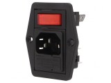 Conector alimentare AC soclu tată 10A 250VAC IEC 60320