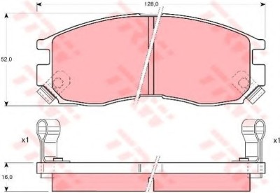 Set placute frana,frana disc MITSUBISHI LANCER VI (CJ-CP) (1995 - 2003) TRW GDB1128 foto