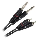 Cablu audio Professional 2x Jack 6.35 mm tata mono - 2x RCA tata 6m PLUGGER PLU CABB RM0JMM 6M00 EAS