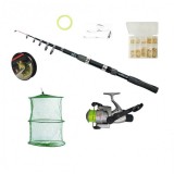 Set pescuit sportiv cu lanseta Wind Blade de 3,6 m, mulineta Cobra 4 rulmenti, juvelnic, 70 de ace
