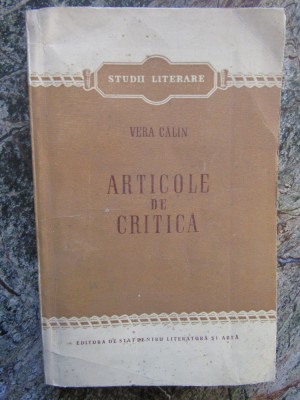 ARTICOLE DE CRITICA -VERA CALIN foto