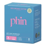 Absorbante de noapte din Bumbac Organic, 8 bucati, Phin