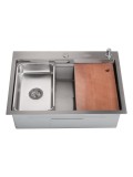 Chiuveta bucatarie handmade SanDonna HD7050 Crom satin, 70x50x23 cm, Inox