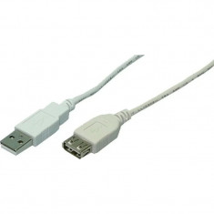 CABLU USB LOGILINK prelungitor USB 2.0 (T) la USB 2.0 (M) 2m gri CU0010