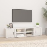 VidaXL Comode TV, 2 buc., alb extralucios 80x31,5x36 cm lemn prelucrat