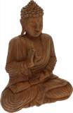 Decoratiune Buddha, 24.5x11.5x32.5 cm, poliston, maro, Excellent Houseware